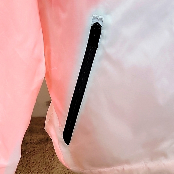 Bleecker & Mercer Full Zip Windbreaker Jacket Size Large Orange and White - Picture 5 of 7